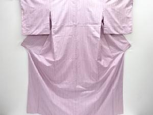 縞織出し手織り紬単衣着物